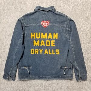 Human Made Denim Trucker Jacket DRY ALLS Jean Jacket Sz L Nigo Pharrell Williams